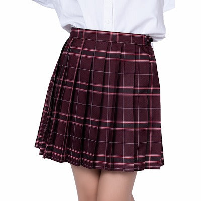 Iron Plate Style Check Skirt Purple Red