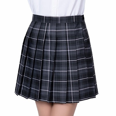 Iron Plate Style Check Skirt Earth Gray