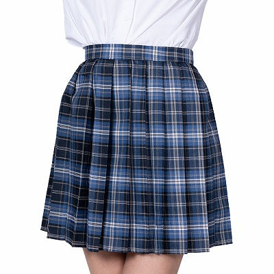 Iron Plate Style Check Skirt Blue & Navy