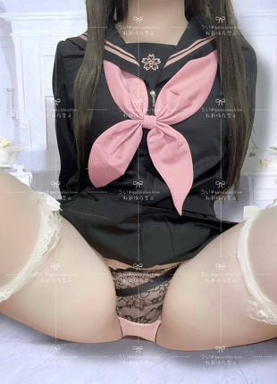 [Premium Used] Aimerfeel's black lace and pink satin pants.