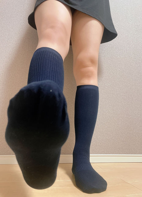 [Premium Used] Navy Blue Thigh-High Socks♡