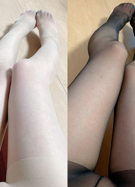 [Premium Used] CA's beige & black pantyhose set