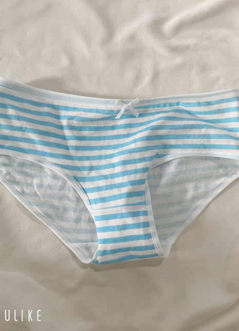 [Premium Used] Light blue striped panties