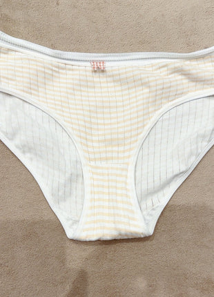 [Premium Used] Check pattern cotton panties worn on 2/14.