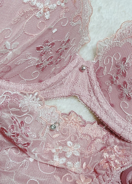 [Premium Used] Delicate floral pattern girl bra panties