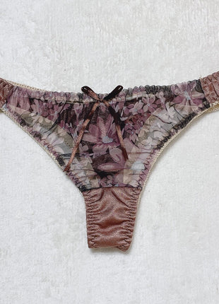 [Premium Used] Floral patterned thong