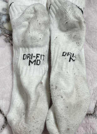 [Premium Used] Worn unwashed white NIKE socks white socks