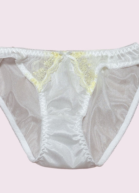 [Premium Used] 
Echi Echi Sheer White and Light Yellow Satin Pants