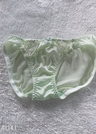 [Premium Used] Green satin panties