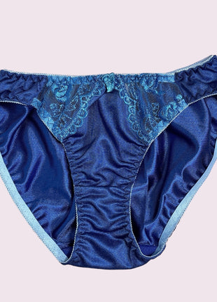 [Premium Used] Blue sheer satin panties ♡