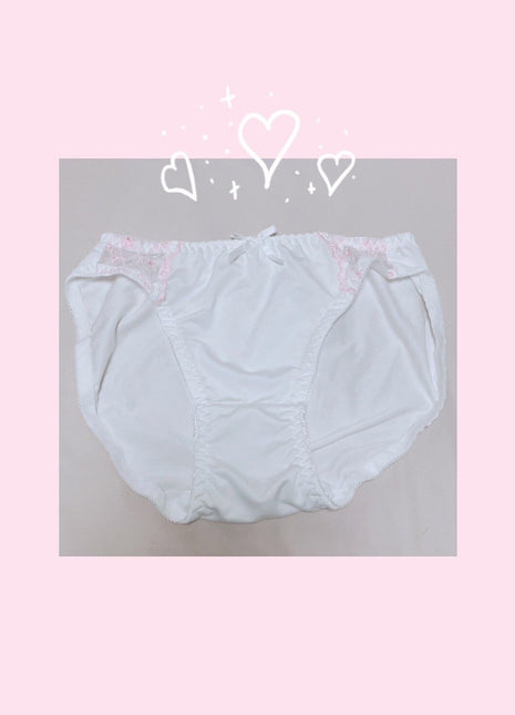 [Premium Used] Spring Sale  
Worn for one day, once  
Vtuber Rei's pink floral white panties