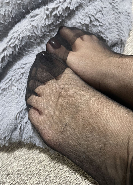 [Premium Used] Worn for three days without taking a bath, intensely smelly black pantyhose.