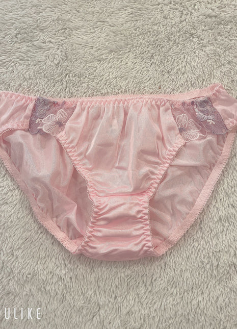 [Premium Used] Pink satin panties♡