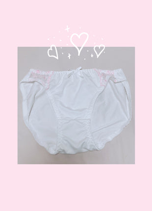 [Premium Used] Vtuber Rei's pink floral white panties worn for one day.