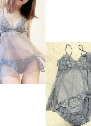 [Premium Used] Enjoy all the fragrances. Fluffy angel baby doll & smooth silky panty set.