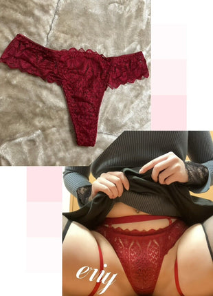 [Premium Used] Simple classic sexy ♥ red lace thong