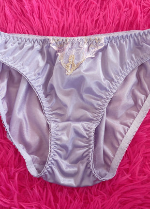 [Premium Used] Smooth purple satin panties