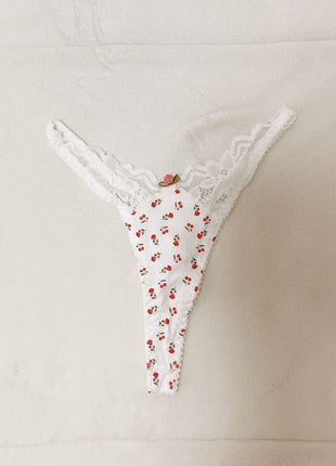 [Premium Used] Rose and cherry thong♥