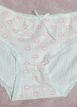 [Premium Used] Fluffy cotton pants filled with lots of hearts.