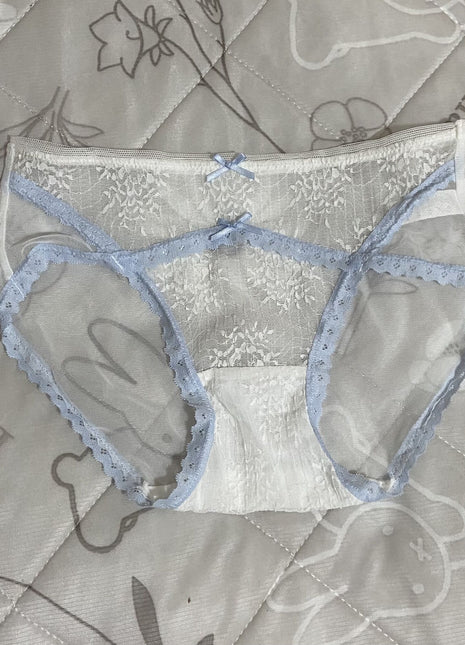 [Premium Used] Sheer white and blue lace pants