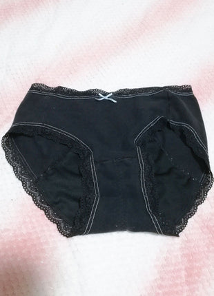 [Premium Used] Worn-out black sanitary panties with a used feeling