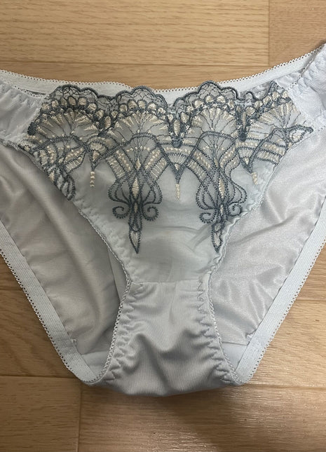 [Premium Used] Worn for one day + with face picture included Light blue panties ❤️